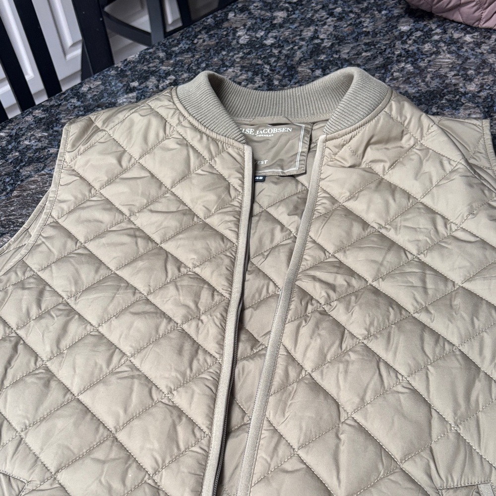 Ilse Jacobsen Tan/green Quilted Vest
